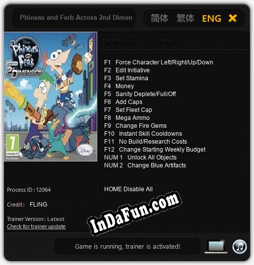Phineas and Ferb Across 2nd Dimension: Cheats, Trainer +14 [FLiNG]
