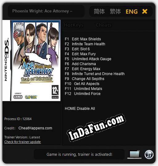 Phoenix Wright: Ace Attorney – Trials and Tribulations: Cheats, Trainer +12 [CheatHappens.com]