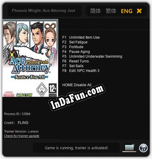 Phoenix Wright: Ace Attorney Justice for All: Trainer +8 [v1.9]