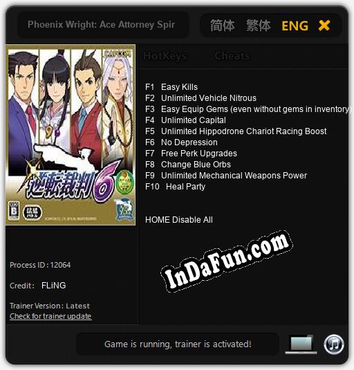 Phoenix Wright: Ace Attorney Spirit of Justice: TRAINER AND CHEATS (V1.0.71)