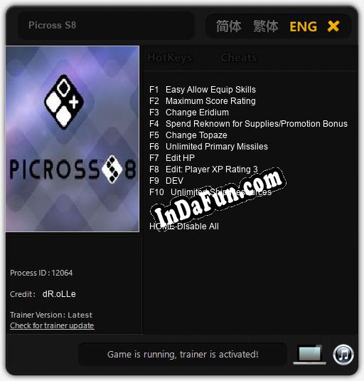 Picross S8: Cheats, Trainer +10 [dR.oLLe]