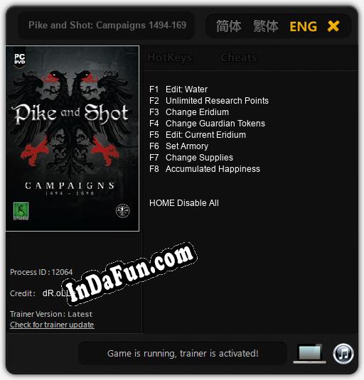Trainer for Pike and Shot: Campaigns 1494-1698 [v1.0.2]