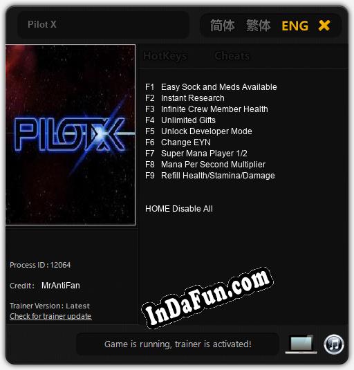 Pilot X: Cheats, Trainer +9 [MrAntiFan]