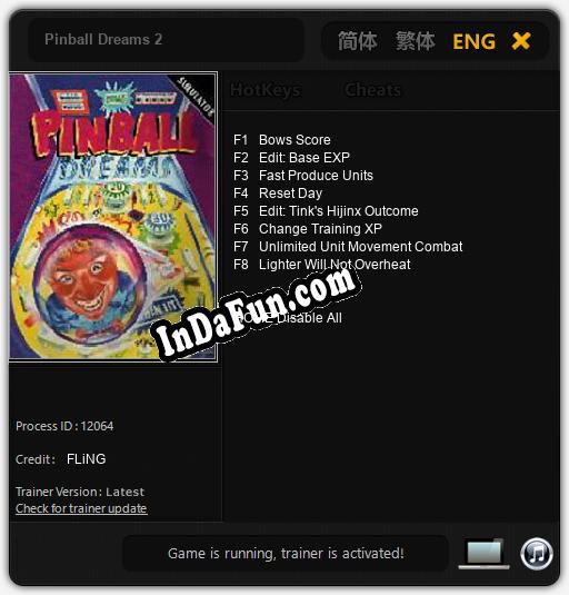 Pinball Dreams 2: Cheats, Trainer +8 [FLiNG]