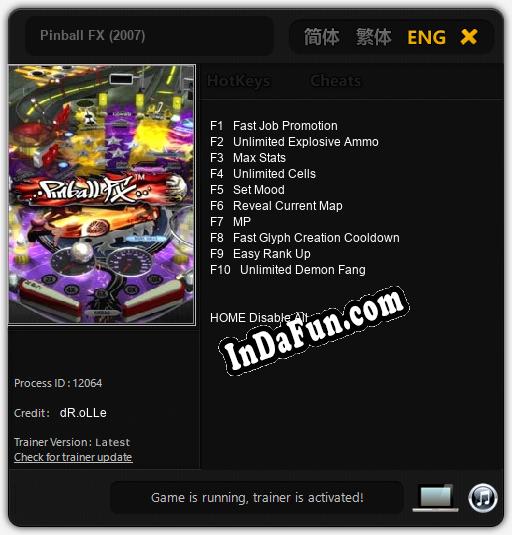 Pinball FX (2007): TRAINER AND CHEATS (V1.0.22)