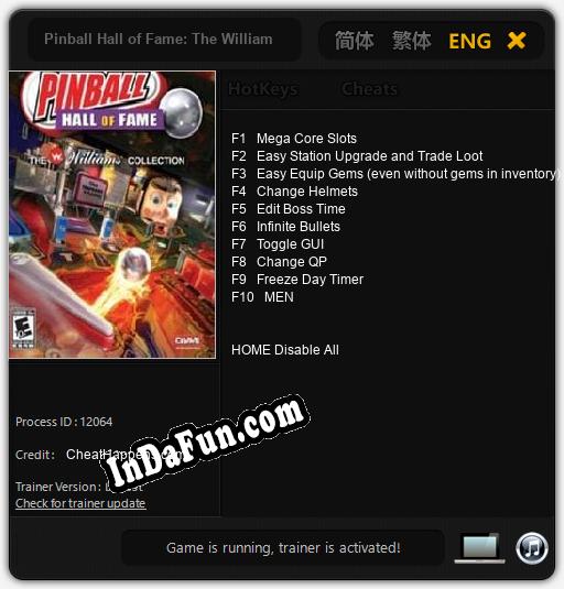 Pinball Hall of Fame: The Williams Collection: Trainer +10 [v1.4]