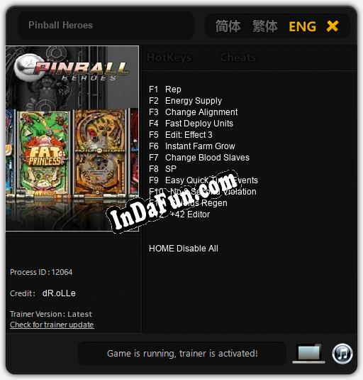 Pinball Heroes: TRAINER AND CHEATS (V1.0.65)