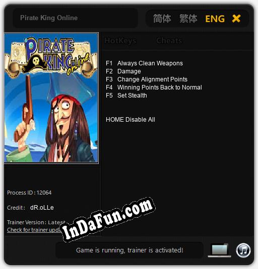 Pirate King Online: TRAINER AND CHEATS (V1.0.24)