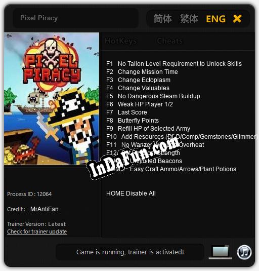 Pixel Piracy: TRAINER AND CHEATS (V1.0.68)