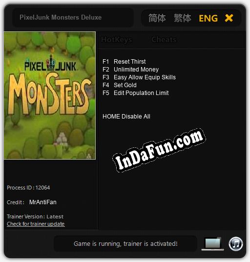 Trainer for PixelJunk Monsters Deluxe [v1.0.1]