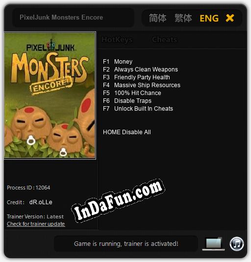 Trainer for PixelJunk Monsters Encore [v1.0.1]