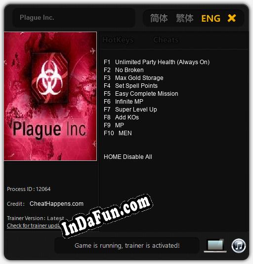 Trainer for Plague Inc. [v1.0.3]