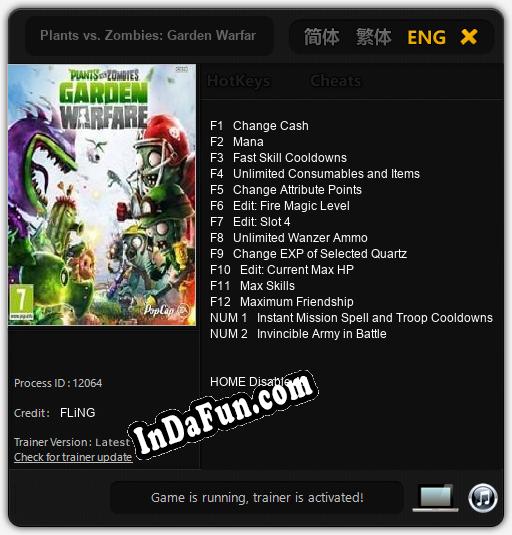 Plants vs. Zombies: Garden Warfare: Cheats, Trainer +14 [FLiNG]