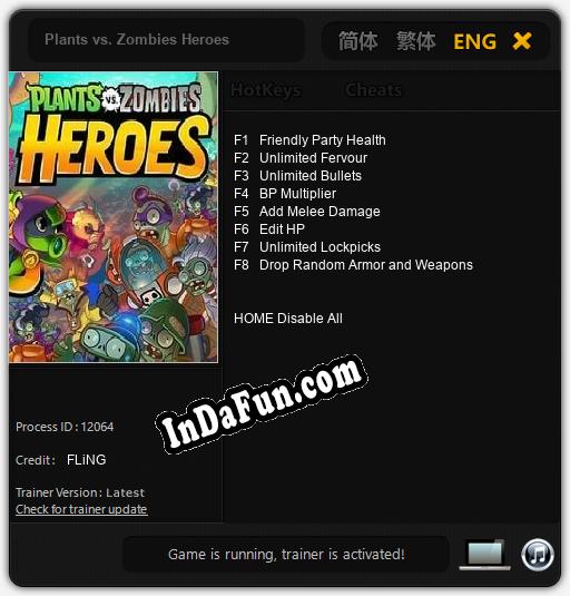 Trainer for Plants vs. Zombies Heroes [v1.0.7]