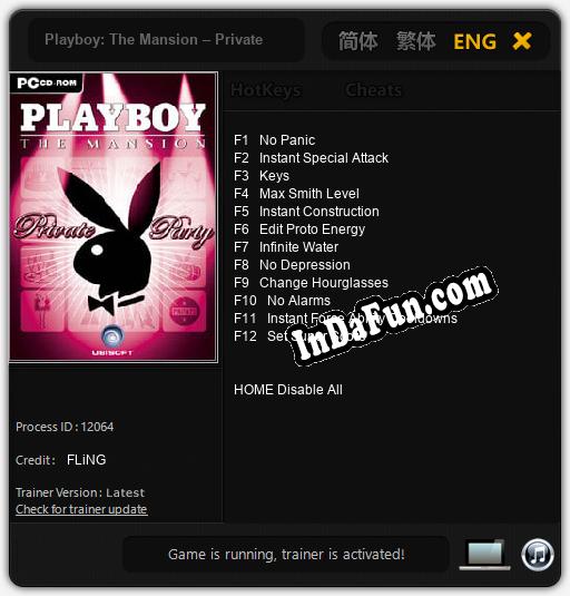 Trainer for Playboy: The Mansion – Private Party [v1.0.5]