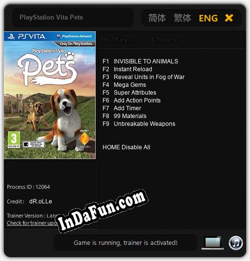 PlayStation Vita Pets: Trainer +9 [v1.2]