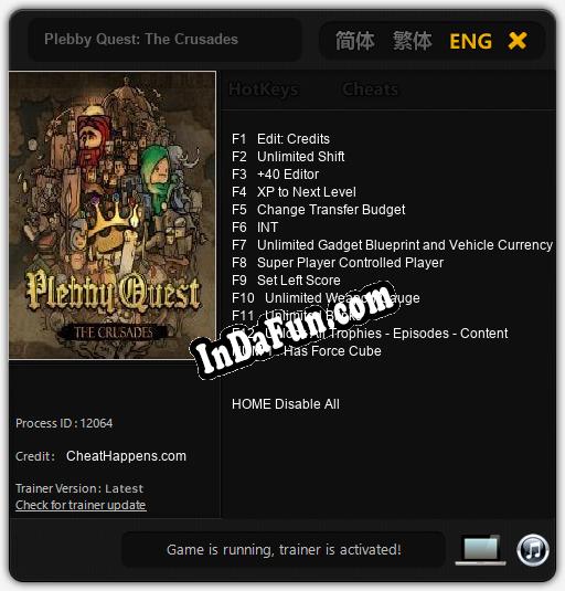 Plebby Quest: The Crusades: Trainer +13 [v1.9]