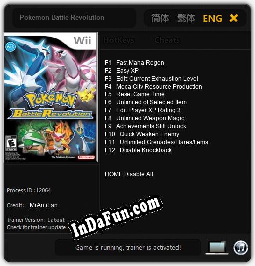 Trainer for Pokemon Battle Revolution [v1.0.1]