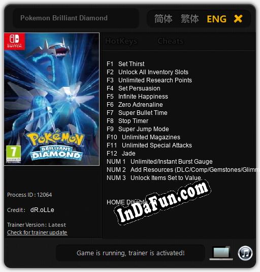 Pokemon Brilliant Diamond: Cheats, Trainer +15 [dR.oLLe]