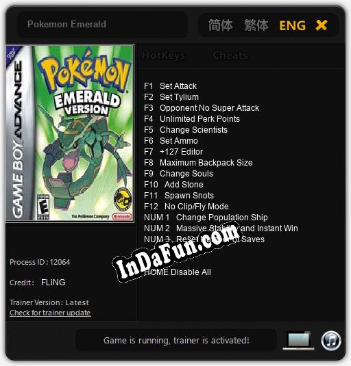 Pokemon Emerald: TRAINER AND CHEATS (V1.0.43)