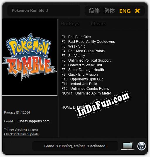 Pokemon Rumble U: Cheats, Trainer +13 [CheatHappens.com]