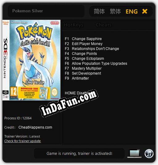 Pokemon Silver: TRAINER AND CHEATS (V1.0.74)