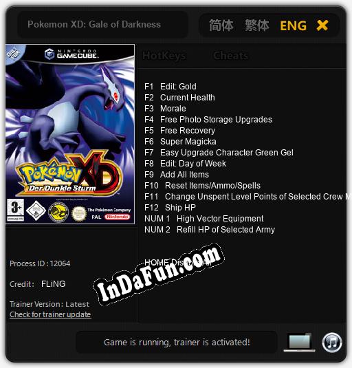 Pokemon XD: Gale of Darkness: TRAINER AND CHEATS (V1.0.74)