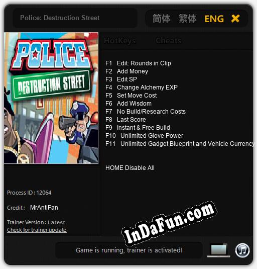 Police: Destruction Street: Trainer +11 [v1.2]