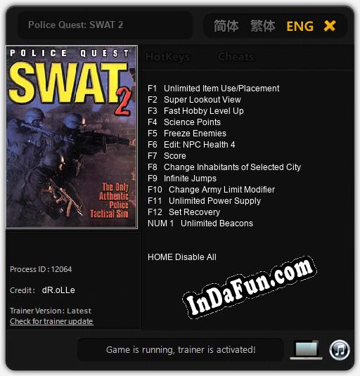 Police Quest: SWAT 2: Cheats, Trainer +13 [dR.oLLe]