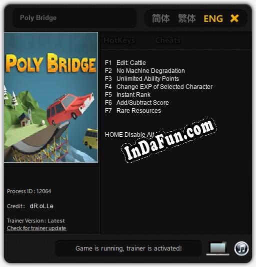 Trainer for Poly Bridge [v1.0.8]