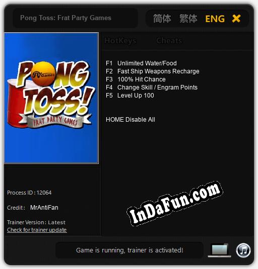 Pong Toss: Frat Party Games: TRAINER AND CHEATS (V1.0.99)