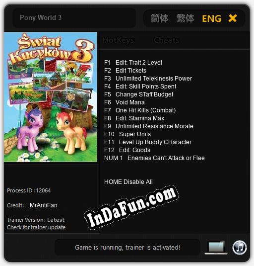 Pony World 3: TRAINER AND CHEATS (V1.0.65)