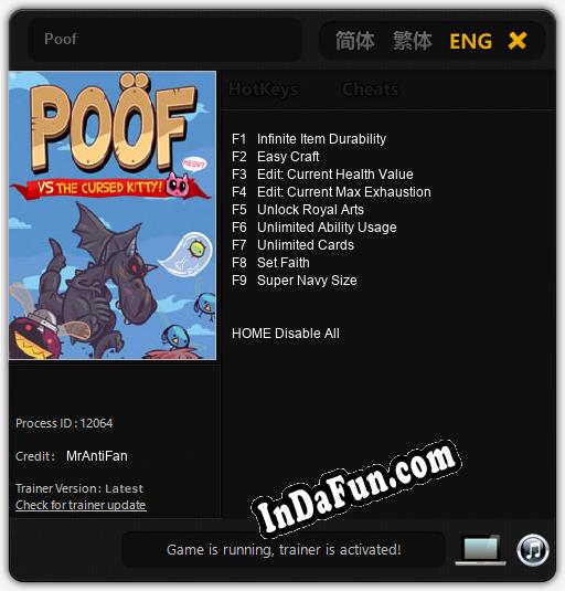 Trainer for Poof [v1.0.9]