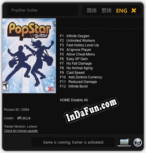 Trainer for PopStar Guitar [v1.0.2]