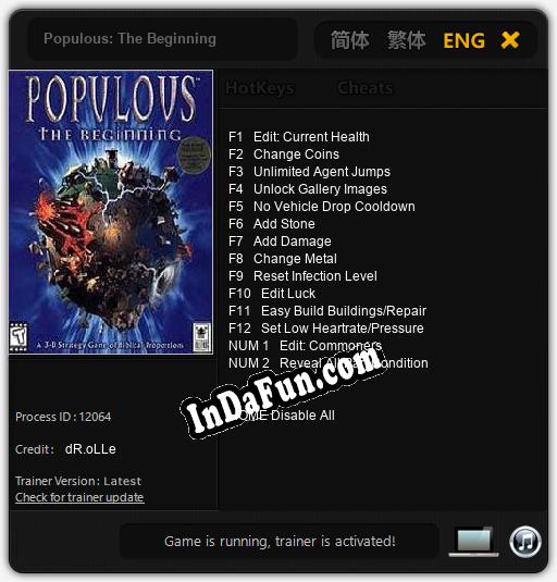 Populous: The Beginning: Cheats, Trainer +14 [dR.oLLe]