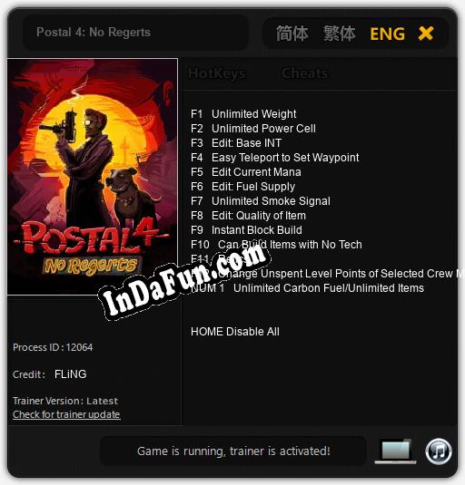 Postal 4: No Regerts: Cheats, Trainer +13 [FLiNG]