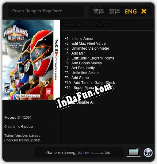 Power Rangers Megaforce: Cheats, Trainer +11 [dR.oLLe]