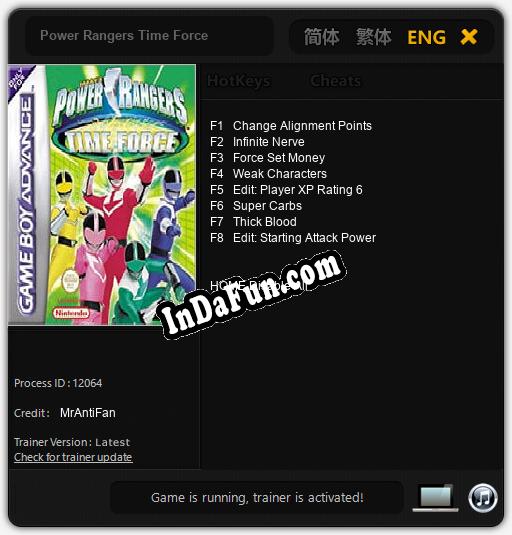 Power Rangers Time Force: TRAINER AND CHEATS (V1.0.93)