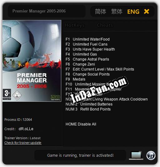 Premier Manager 2005-2006: Cheats, Trainer +15 [dR.oLLe]