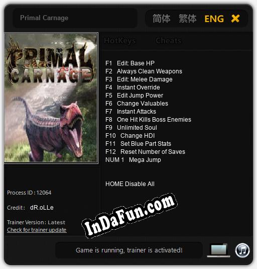 Primal Carnage: Trainer +13 [v1.2]