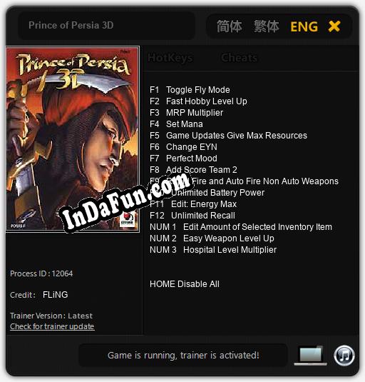 Prince of Persia 3D: Trainer +15 [v1.3]