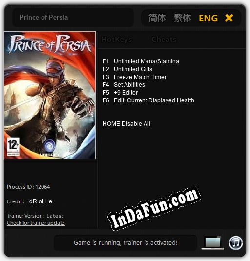 Prince of Persia: TRAINER AND CHEATS (V1.0.32)