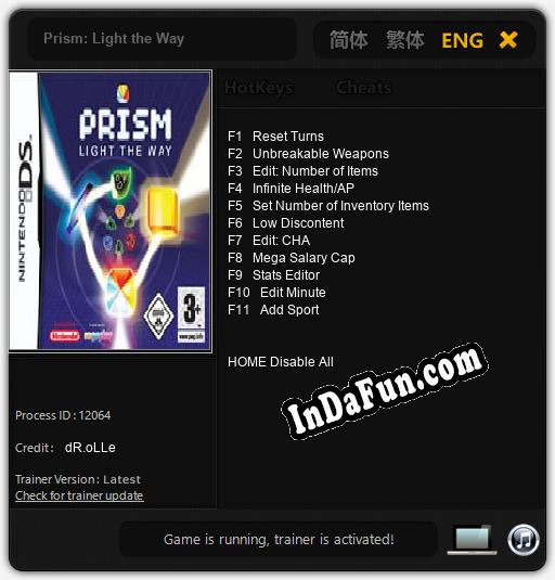 Prism: Light the Way: TRAINER AND CHEATS (V1.0.38)