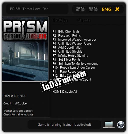 PRISM: Threat Level Red: Trainer +13 [v1.1]