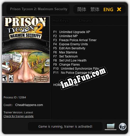 Prison Tycoon 2: Maximum Security: Trainer +11 [v1.5]