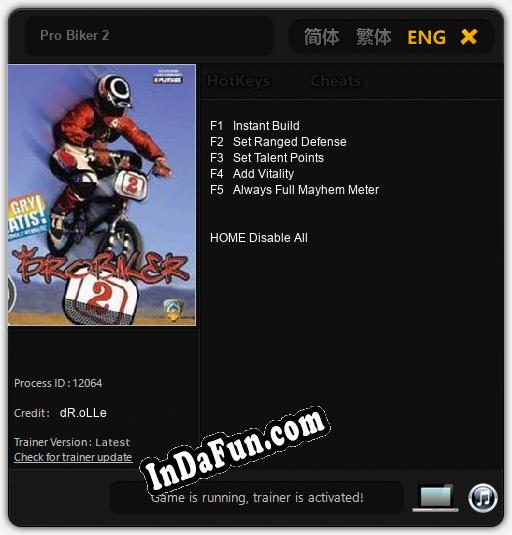 Pro Biker 2: TRAINER AND CHEATS (V1.0.84)