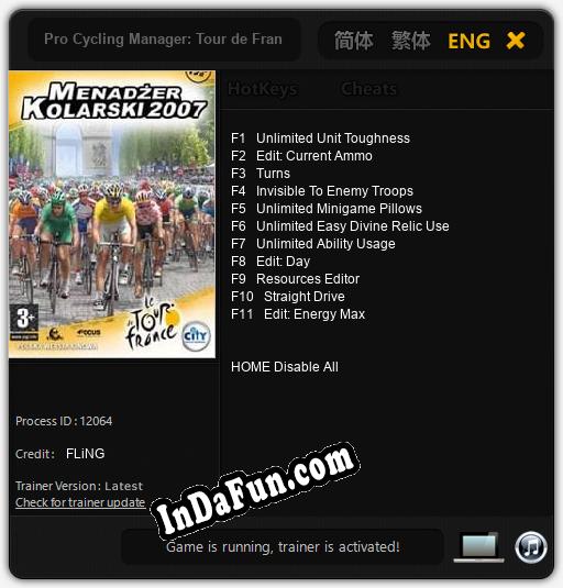 Pro Cycling Manager: Tour de France 2007: TRAINER AND CHEATS (V1.0.34)