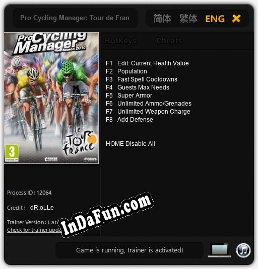 Pro Cycling Manager: Tour de France 2010: Cheats, Trainer +8 [dR.oLLe]