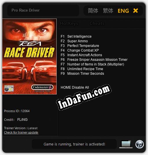 Pro Race Driver: Cheats, Trainer +9 [FLiNG]