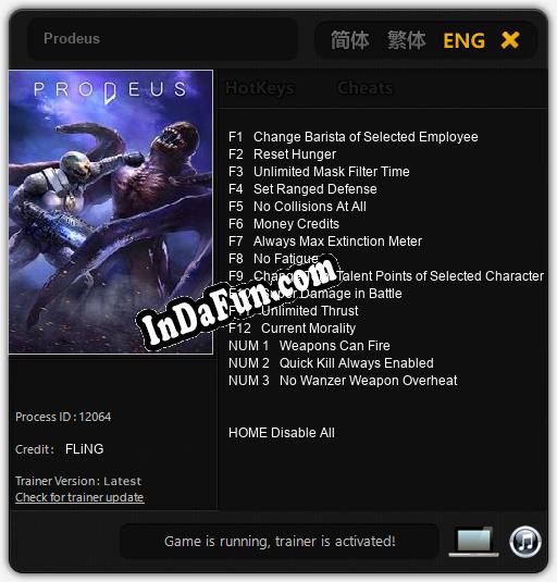 Trainer for Prodeus [v1.0.3]